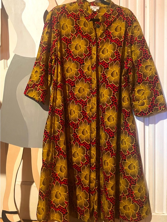 Zuri Dresses & Skirts - ZURI Floral Midi Dress in Mustard & Red
